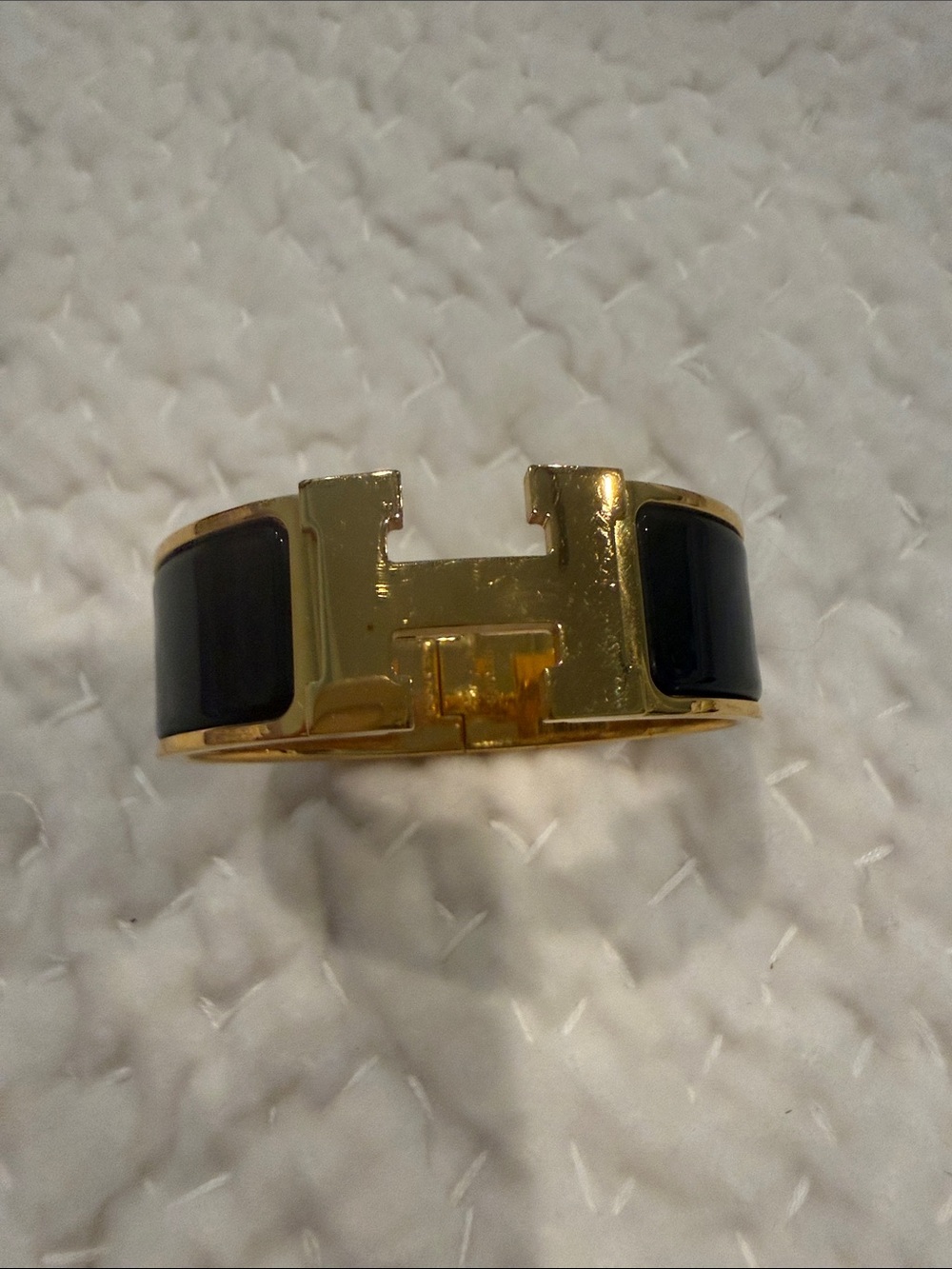Hermès Clic Clac H bracelet black and gold